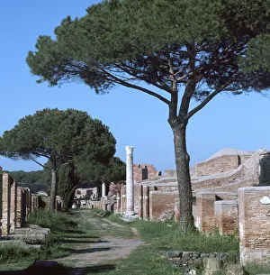 Street and buildings in the Roman town of Ostia, 2nd century Street and buildings in the Roman town of Ostia, 2nd century