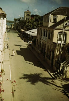 Shadow Collection: Street in Christiansted, Saint Croix, Virgin Islands, 1941. Creator: Jack Delano