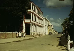 Sidewalk Collection: Street in Christiansted, St. Croix, Virgin Islands, 1941. Creator: Jack Delano
