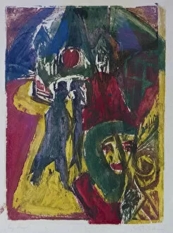 Boredom Gallery: Street with Cocotte, Berlin Street Scene, 1915-1916. Creator: Kirchner, Ernst Ludwig (1880-1938)