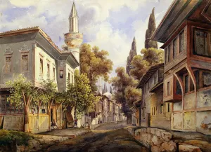 Johann Jakob Prints: A Street in Constantinople, 1835. Artist: Johann Jakob Wolfensberger