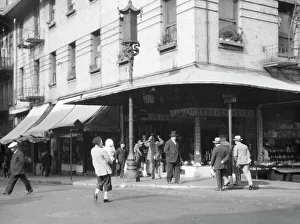 Californian Prints: Street corner in Chinatown, San Francisco, between 1920 and 1930. Creator: Arnold Genthe