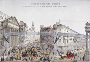 Zebra Crossing Prints: Street Crossing Bridge, London, 1862