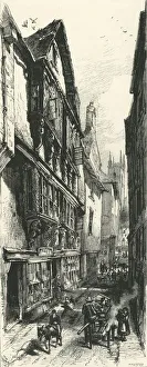 Hand Cart Prints: Street in Dartmouth, c1870