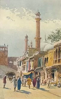 Alexander Henry Hallam Murray Collection: A Street in Delhi - Looking Towards the Jumma Musjid, c1880 (1905)