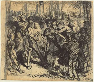 Street Fight [recto], 1907. Creator: George Wesley Bellows