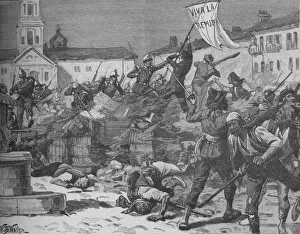 Wollen Prints: Street Fighting in Malaga, c1890. Artist: William Barnes Wollen