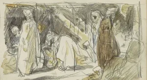 Algerian Prints: Street with figures, 1922. Creator: Marius Bauer
