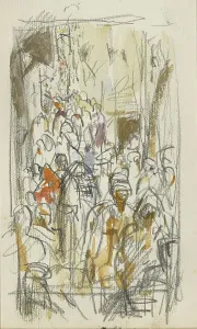 Bauer Marius Prints: Street with figures in Biskra, 1922. Creator: Marius Bauer