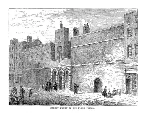 Walter Thornbury Prints: Street Front of the Fleet Prison, 1878