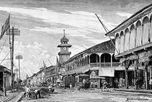 Costa Collection: A street in Guayaquil, Ecuador, 1895