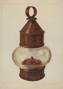 Street Lighting Gallery: Street Hanging Lamp, c. 1938. Creator: Manuel G. Runyan