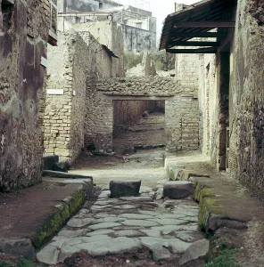 A street and houses, Pompeii, Italy