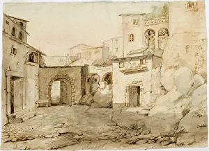 Italy Europe Prints: A street in an Italian city. Creator: Robert Wilhelm Ekman