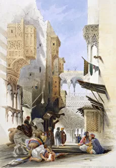 Burr Gallery: Street Leading to El Azhar, Grand Cairo, Egypt, 1846. Artist: A Margaretta Burr