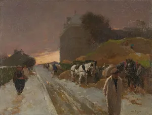 Roadworks Prints: Street in Montmartre, Paris, in the Winter, 1885-1931. Creator: Willem de Zwart