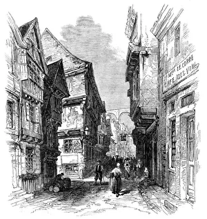 Quaint Prints: Street in Morlaix, Brittany, 1871. Creator: Unknown