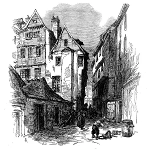 Quaint Prints: Street in Morlaix, Brittany, 1871. Creator: Unknown