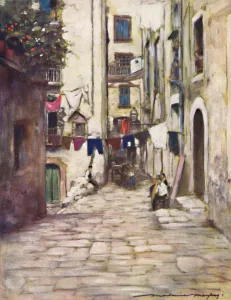 Dorothy Prints: A Street in Naples, 1903. Artist: Mortimer L Menpes