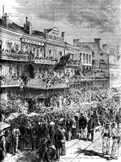 New Orleans Prints: A street in New Orleans on election day, 1860 (c1880)