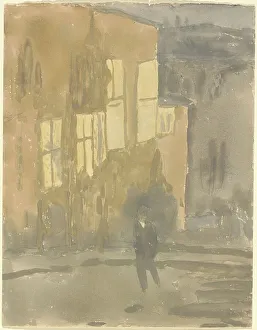 Street at Night, Meudon, 1910s. Creator: Gwendolen Mary John
