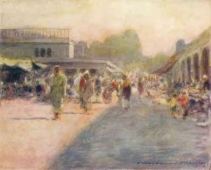 Adam And Charles Prints: A Street in Peshawur, 1905. Artist: Mortimer Luddington Menpes