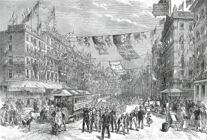 Centenary Prints: Street in Philadelphia on the Opening Day of the American Centennial Exhibition