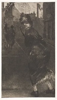Dunald Mill Hole Prints: On the Street, plate nine from A Life, 1884. Creator: Max Klinger