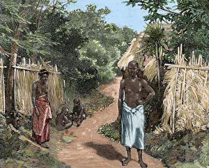 Street in Porto-Novo, Dahomey, Africa, 1890. Creator: Unknown