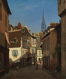 Street at Quimper in Brittany, 1871. Creator: Oscar Kleineh