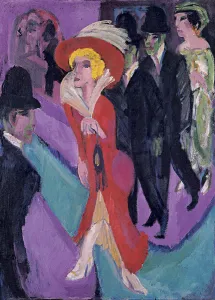 Street With Red Streetwalker, 1914-1925. Artist: Kirchner, Ernst Ludwig (1880-1938) Street With Red Streetwalker, 1914-1925. Artist: Kirchner, Ernst Ludwig (1880-1938)
