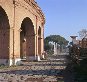 A street in the Roman port of Ostia, 1st century