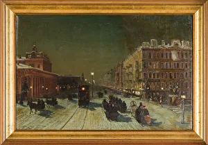 Troika Prints: A Street in Saint Petersburg. Creator: Klever; Juli Julievich (Julius) von; the Elder (1850-1924)