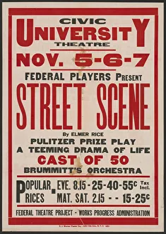 Reizenstein Elmer Prints: Street Scene 2, Syracuse, NY, 1936. Creator: Unknown