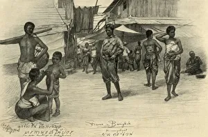 Policeman Gallery: Street scene, Bangkok, Siam, 1898. Creator: Christian Wilhelm Allers