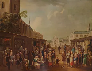 Stalls Prints: Street Scene, c1720, (1938). Artist: Franz de Paula Ferg