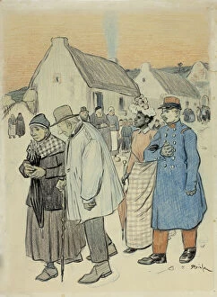 Street Scene with Two Couples, n.d. Creator: Theophile Alexandre Steinlen