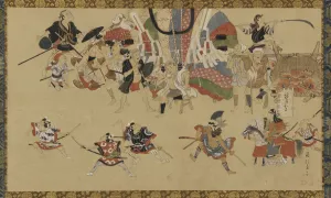 Street scene during a festival, ca. 1750-70. Creator: Yamamoto Fujinobu Street scene during a festival, ca. 1750-70. Creator: Yamamoto Fujinobu