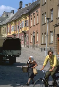 Street scene in Gyor, Hungary. Artist: CM Dixon