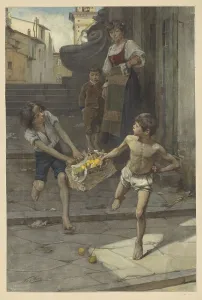 Lemon Prints: Street scene in an Italian city, 1865-1892. Creator: Nicolaes van der Waay