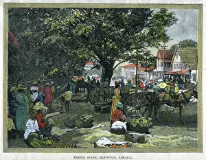 Jamaican Collection: Street scene, Kingston, Jamaica, c1880