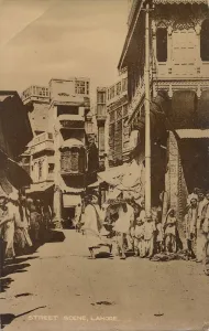 Bazaar Prints: Street Scene, Lahore. Creator: Unknown