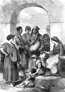Chestnut Prints: Street Scene in Lisbon: from a picture by the Viscount de Menezes...1876. Creator: Unknown
