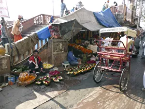 Northern Gallery: Street scene with market stalls, India 2017. Creator: Unknown