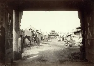 Mongolian Prints: Street scene in Miamatchin [ie
