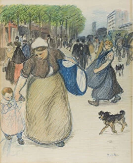 Portraitprints And Drawings Collection: Street Scene, n.d. Creator: Theophile Alexandre Steinlen