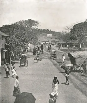 Pedestrian Prints: Street scene near the Town Hall, Colombo, Ceylon, 1895. Creator: W &s Ltd