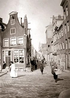Zuid Holland Prints: Street scene, Rotterdam, 1898. Artist: James Batkin