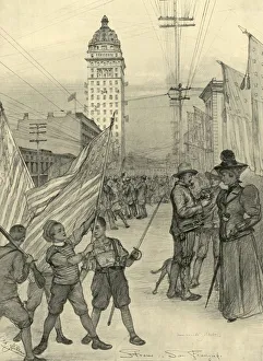 Street scene in San Francisco, USA, 1898. Creator: Christian Wilhelm Allers Street scene in San Francisco, USA, 1898. Creator: Christian Wilhelm Allers