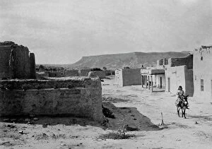 American Indian Collection: A street scene in San Ildefonso Pueblo, 1905, c1905. Creator: Edward Sheriff Curtis